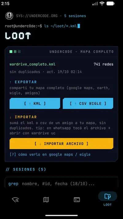 Pantalla LOOT con opciones de exportar e importar