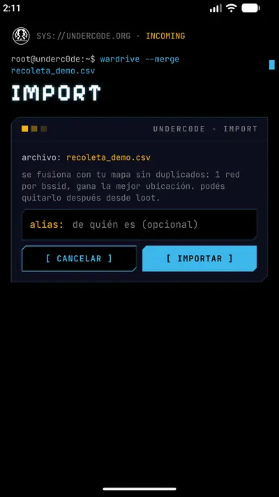 Importación de un archivo compartido